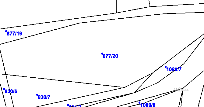 Parcela st. 877/20 v KÚ Jelmo, Katastrální mapa
