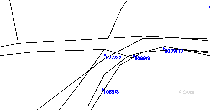 Parcela st. 877/22 v KÚ Jelmo, Katastrální mapa