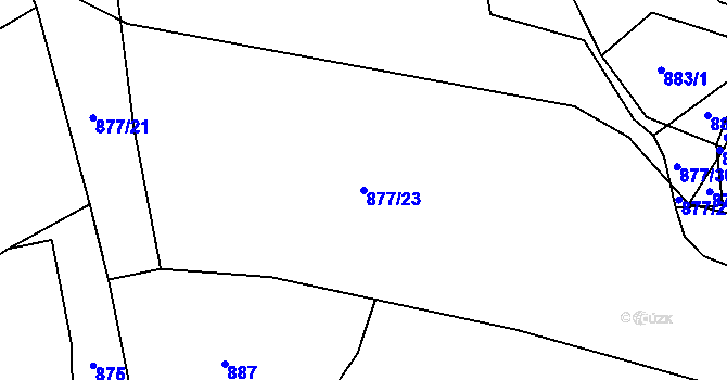 Parcela st. 877/23 v KÚ Jelmo, Katastrální mapa