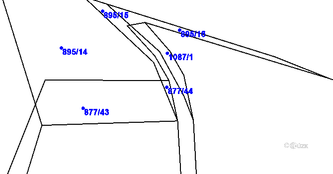 Parcela st. 877/44 v KÚ Jelmo, Katastrální mapa