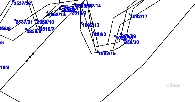 Parcela st. 1092/15 v KÚ Jelmo, Katastrální mapa