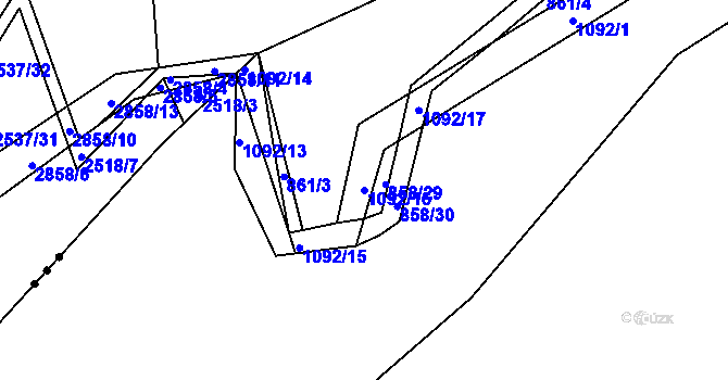 Parcela st. 1092/16 v KÚ Jelmo, Katastrální mapa
