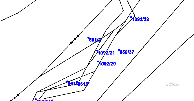 Parcela st. 1092/21 v KÚ Jelmo, Katastrální mapa