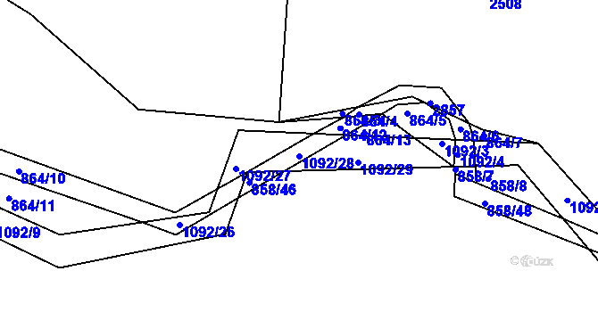 Parcela st. 1092/28 v KÚ Jelmo, Katastrální mapa