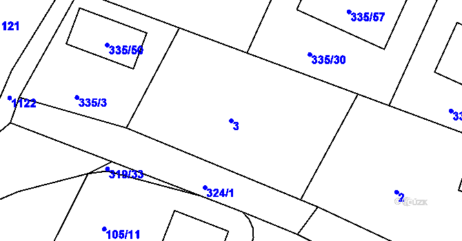 Parcela st. 3 v KÚ Libníč, Katastrální mapa