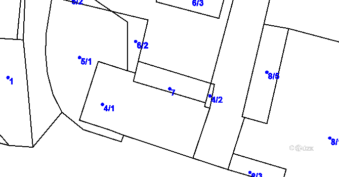 Parcela st. 7 v KÚ Libníč, Katastrální mapa