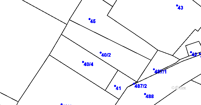 Parcela st. 40/2 v KÚ Libníč, Katastrální mapa