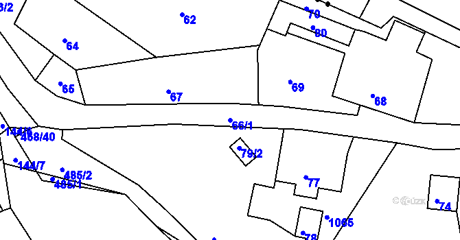 Parcela st. 66/1 v KÚ Libníč, Katastrální mapa