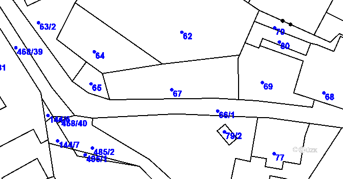 Parcela st. 67 v KÚ Libníč, Katastrální mapa