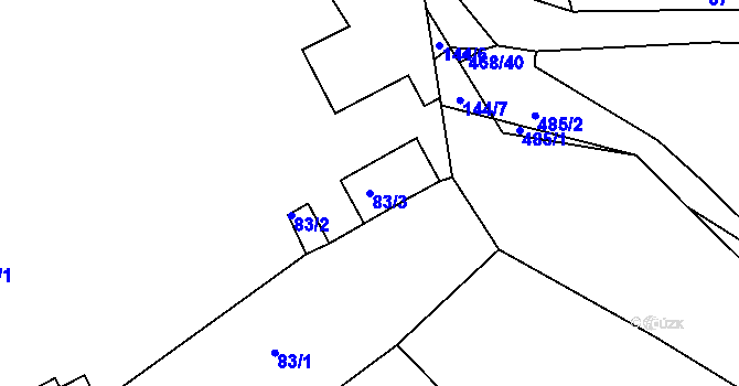 Parcela st. 83/3 v KÚ Libníč, Katastrální mapa