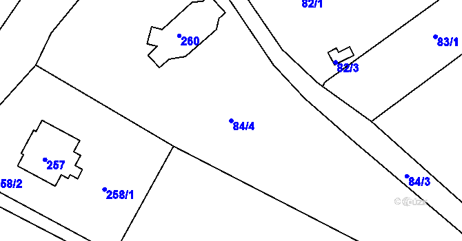 Parcela st. 84/4 v KÚ Libníč, Katastrální mapa
