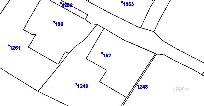 Parcela st. 162 v KÚ Libníč, Katastrální mapa