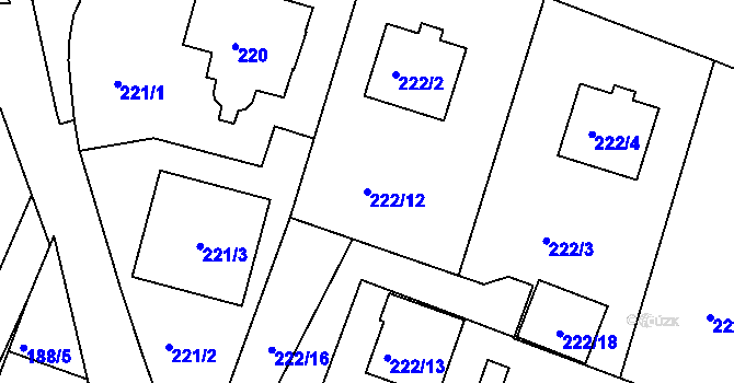 Parcela st. 222/12 v KÚ Libníč, Katastrální mapa