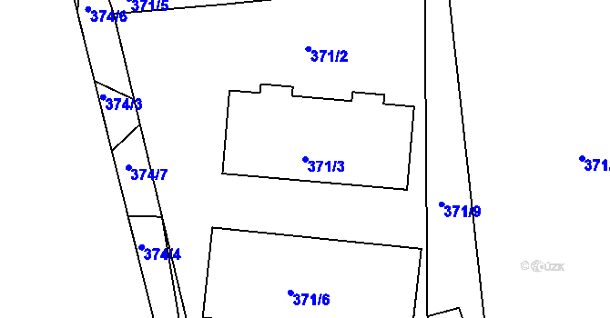 Parcela st. 371/3 v KÚ Libníč, Katastrální mapa