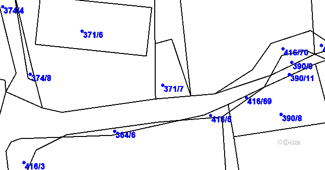 Parcela st. 371/7 v KÚ Libníč, Katastrální mapa