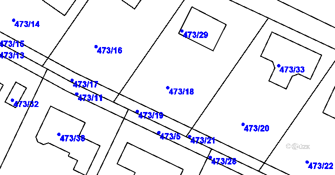 Parcela st. 473/18 v KÚ Libníč, Katastrální mapa