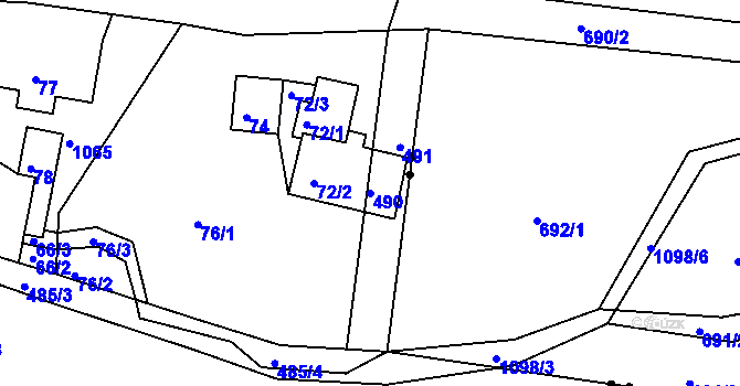 Parcela st. 490 v KÚ Libníč, Katastrální mapa