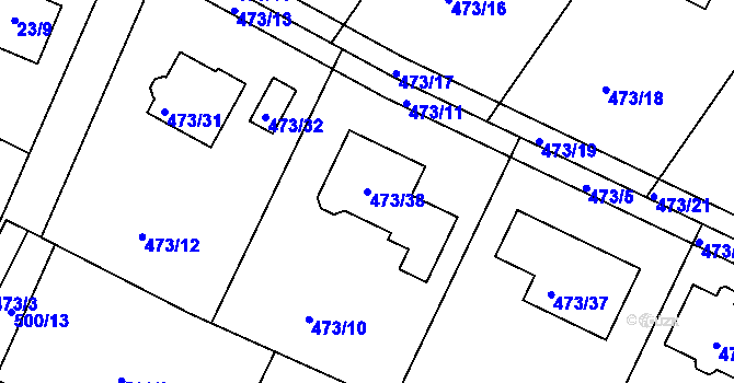 Parcela st. 473/38 v KÚ Libníč, Katastrální mapa