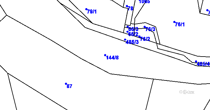 Parcela st. 144/8 v KÚ Libníč, Katastrální mapa