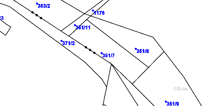 Parcela st. 351/7 v KÚ Libníč, Katastrální mapa