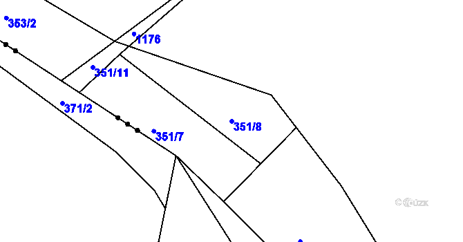 Parcela st. 351/8 v KÚ Libníč, Katastrální mapa