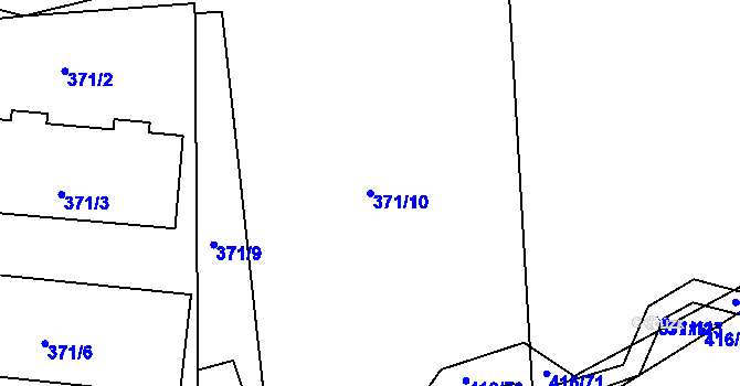 Parcela st. 371/10 v KÚ Libníč, Katastrální mapa