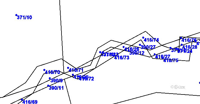 Parcela st. 371/11 v KÚ Libníč, Katastrální mapa
