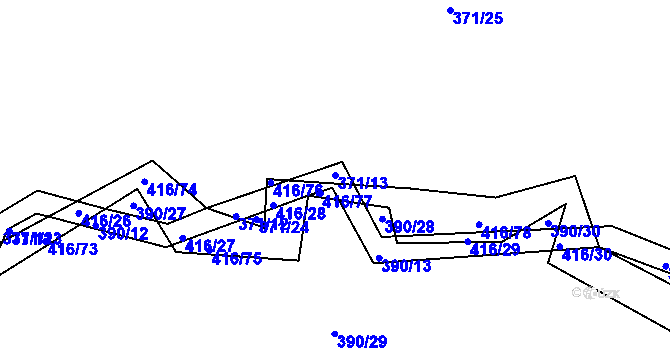 Parcela st. 371/13 v KÚ Libníč, Katastrální mapa