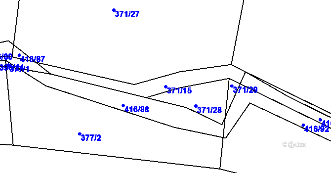 Parcela st. 371/15 v KÚ Libníč, Katastrální mapa