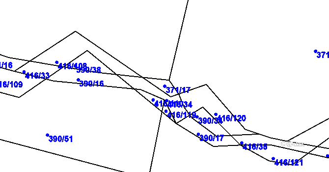 Parcela st. 371/17 v KÚ Libníč, Katastrální mapa