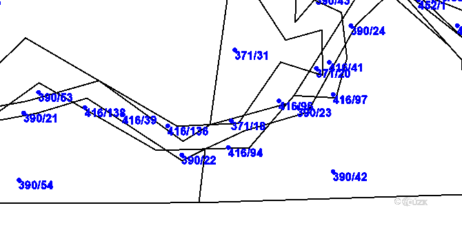Parcela st. 371/18 v KÚ Libníč, Katastrální mapa