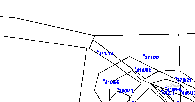Parcela st. 371/19 v KÚ Libníč, Katastrální mapa