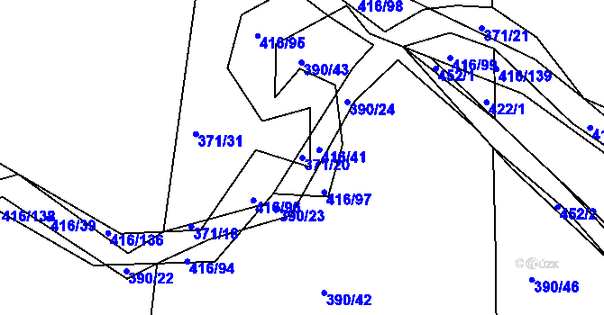 Parcela st. 371/20 v KÚ Libníč, Katastrální mapa