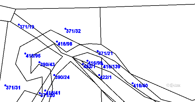 Parcela st. 371/21 v KÚ Libníč, Katastrální mapa