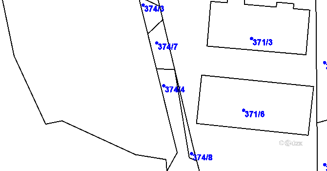 Parcela st. 374/4 v KÚ Libníč, Katastrální mapa