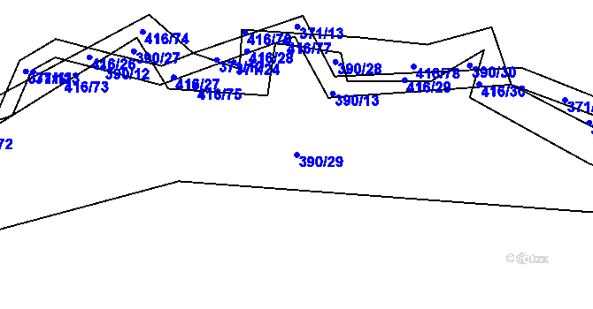 Parcela st. 390/29 v KÚ Libníč, Katastrální mapa