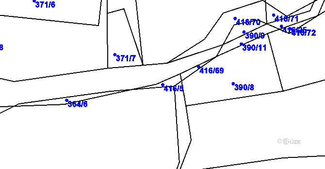 Parcela st. 416/5 v KÚ Libníč, Katastrální mapa