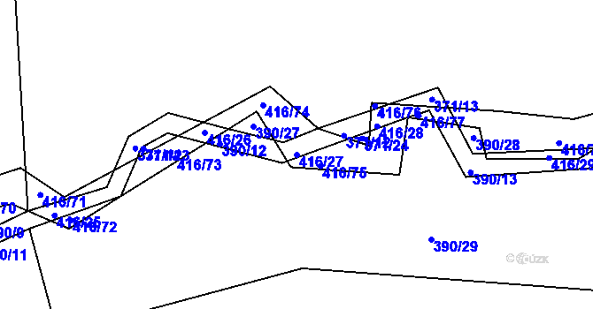 Parcela st. 416/27 v KÚ Libníč, Katastrální mapa