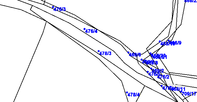 Parcela st. 478/3 v KÚ Libníč, Katastrální mapa