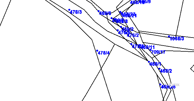 Parcela st. 478/4 v KÚ Libníč, Katastrální mapa