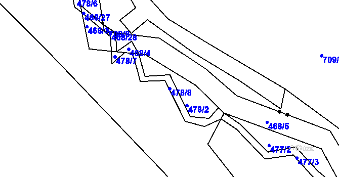 Parcela st. 478/8 v KÚ Libníč, Katastrální mapa