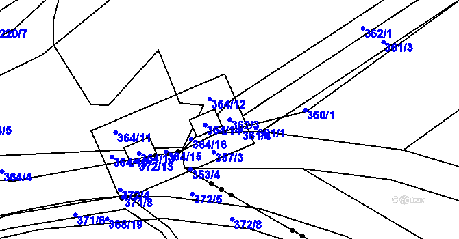 Parcela st. 362/3 v KÚ Libníč, Katastrální mapa