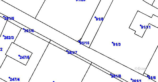 Parcela st. 91/15 v KÚ Libníč, Katastrální mapa