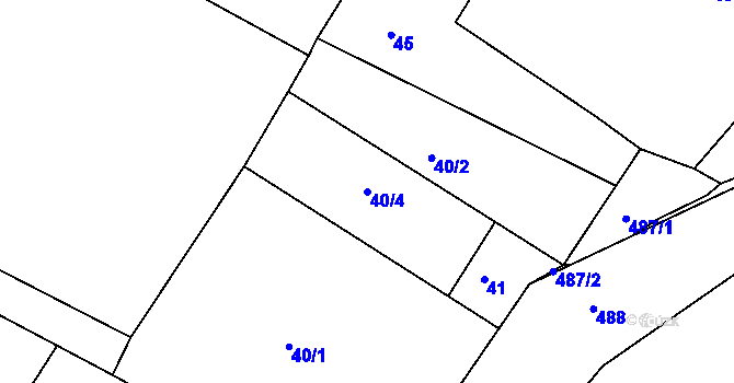 Parcela st. 40/4 v KÚ Libníč, Katastrální mapa