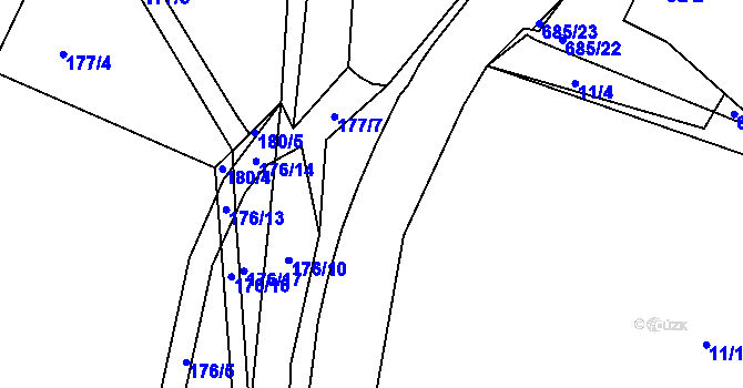 Parcela st. 749/5 v KÚ Libníkovice, Katastrální mapa
