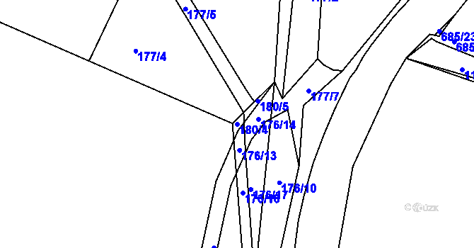 Parcela st. 180/4 v KÚ Libníkovice, Katastrální mapa