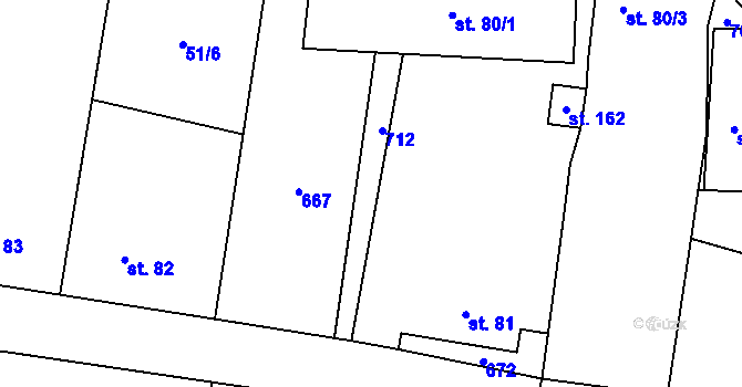 Parcela st. 80/4 v KÚ Libočany, Katastrální mapa