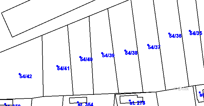 Parcela st. 54/39 v KÚ Libočany, Katastrální mapa