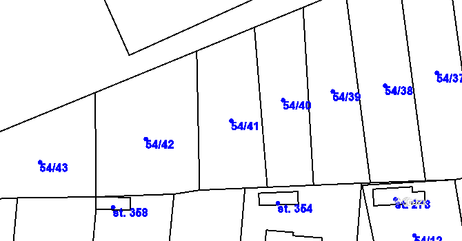 Parcela st. 54/41 v KÚ Libočany, Katastrální mapa