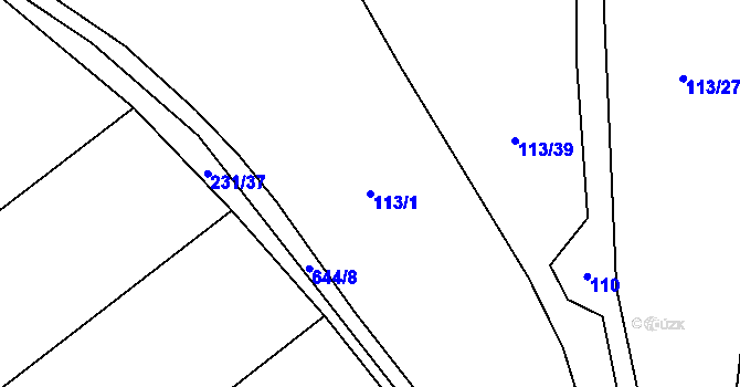 Parcela st. 113/1 v KÚ Libočany, Katastrální mapa